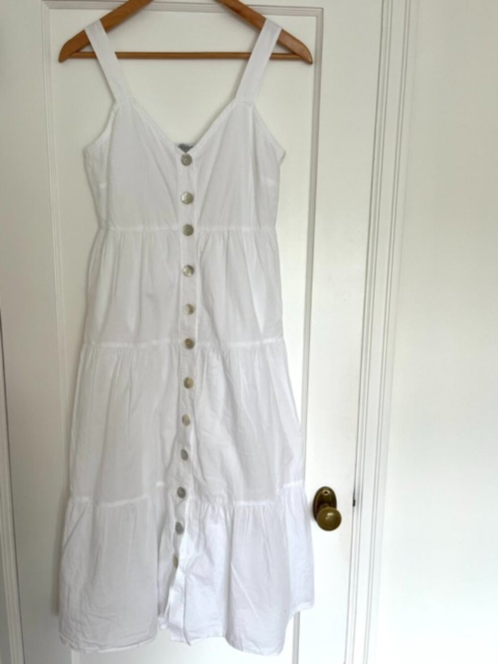 NWOT Rails Violet Tiered White Cotton Voile Midi Dress | Size Small - Picture 2 of 11
